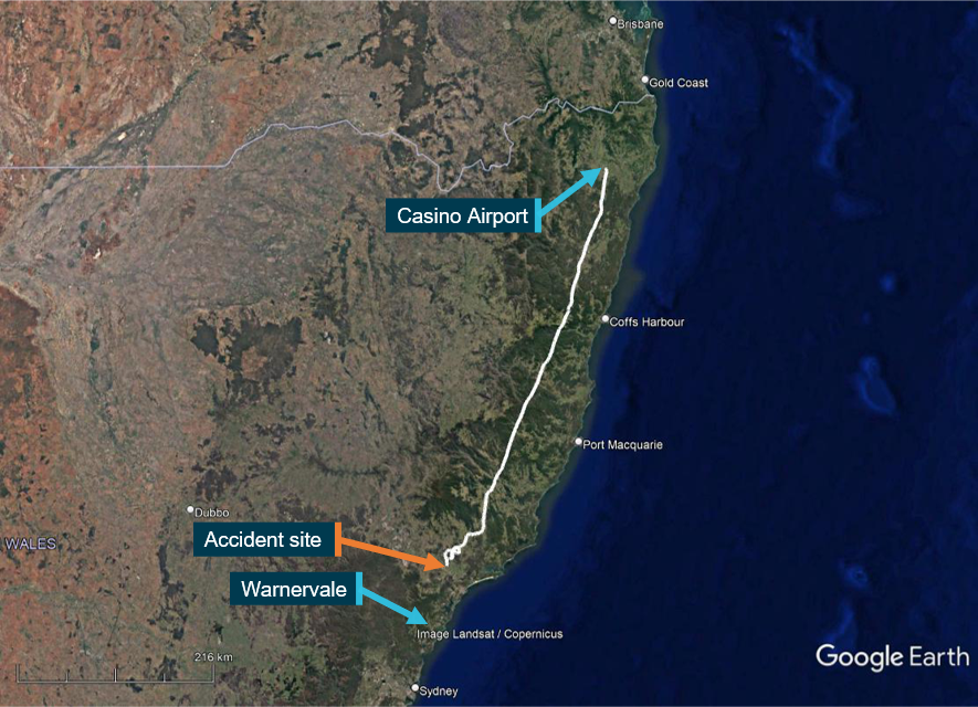 Figure 1: VH-PHP flight track