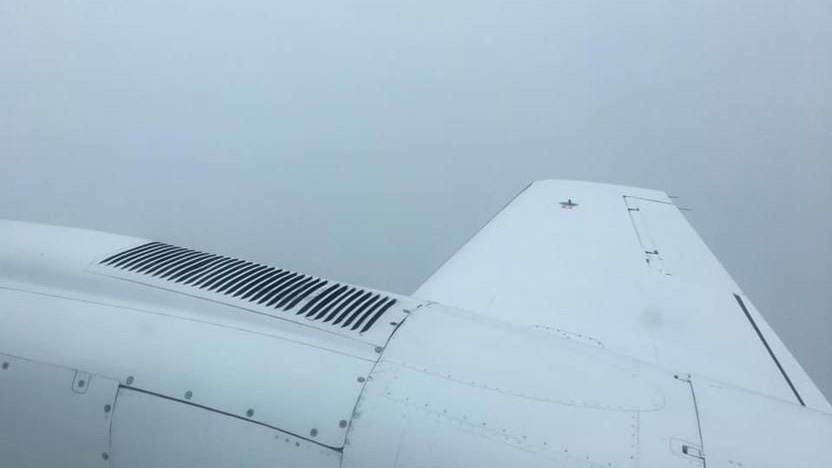Image recorded by a passenger looking over the right wing