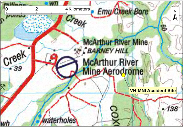 Figure 1: Map showing the aerodrome.