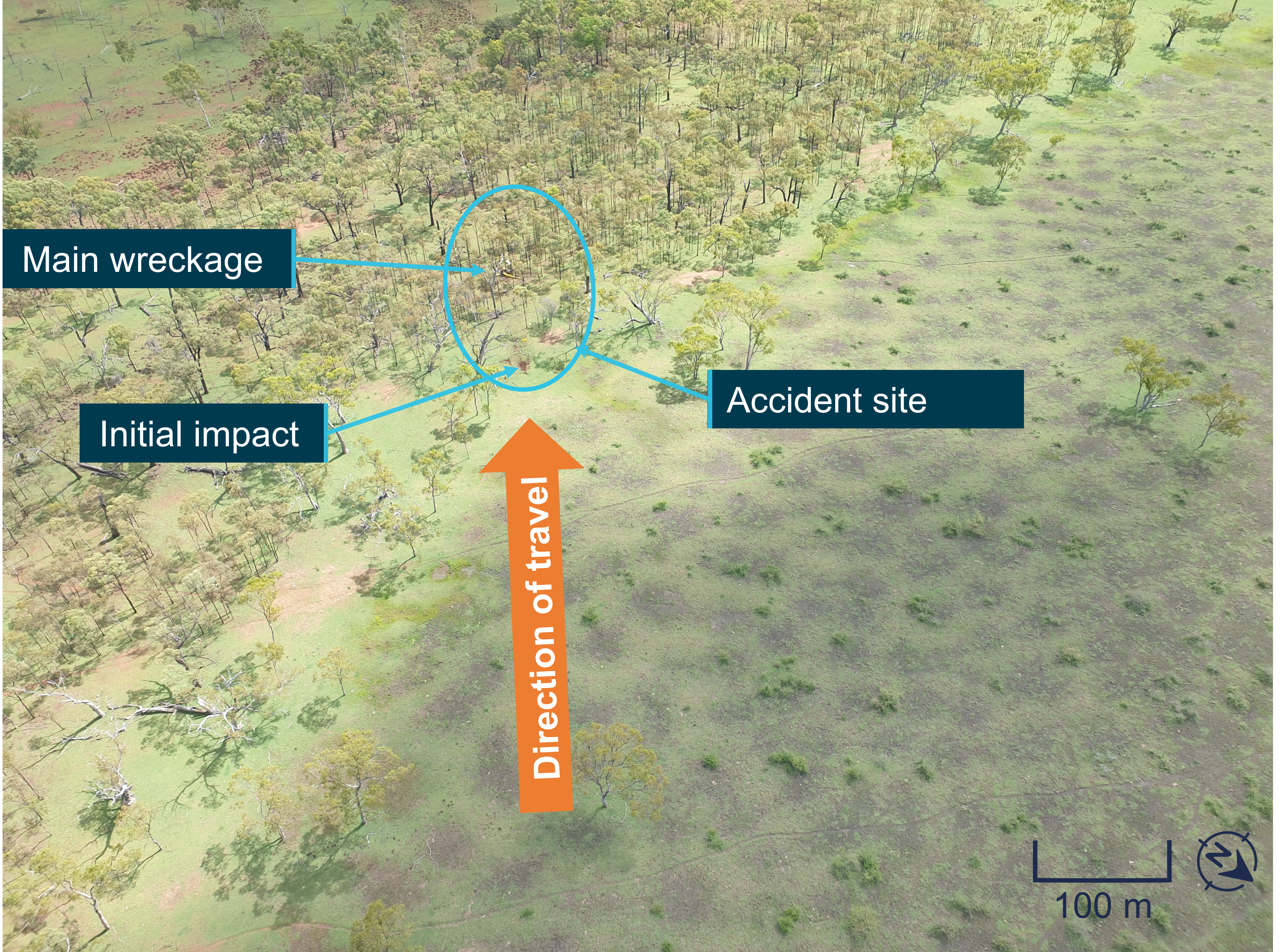 Figure 5: Overview of VH-HKC accident site