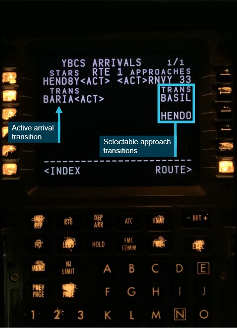 Figure 6: Flight management computer approach transitions