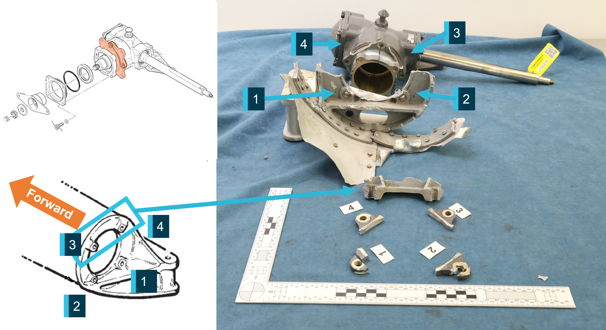 Figure 13: Aft tail cone bulkhead and input cartridge (shown in red)