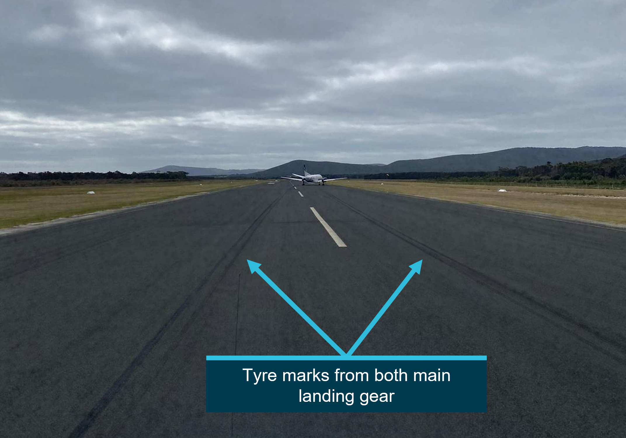 Figure 3: Tyre marks on runway