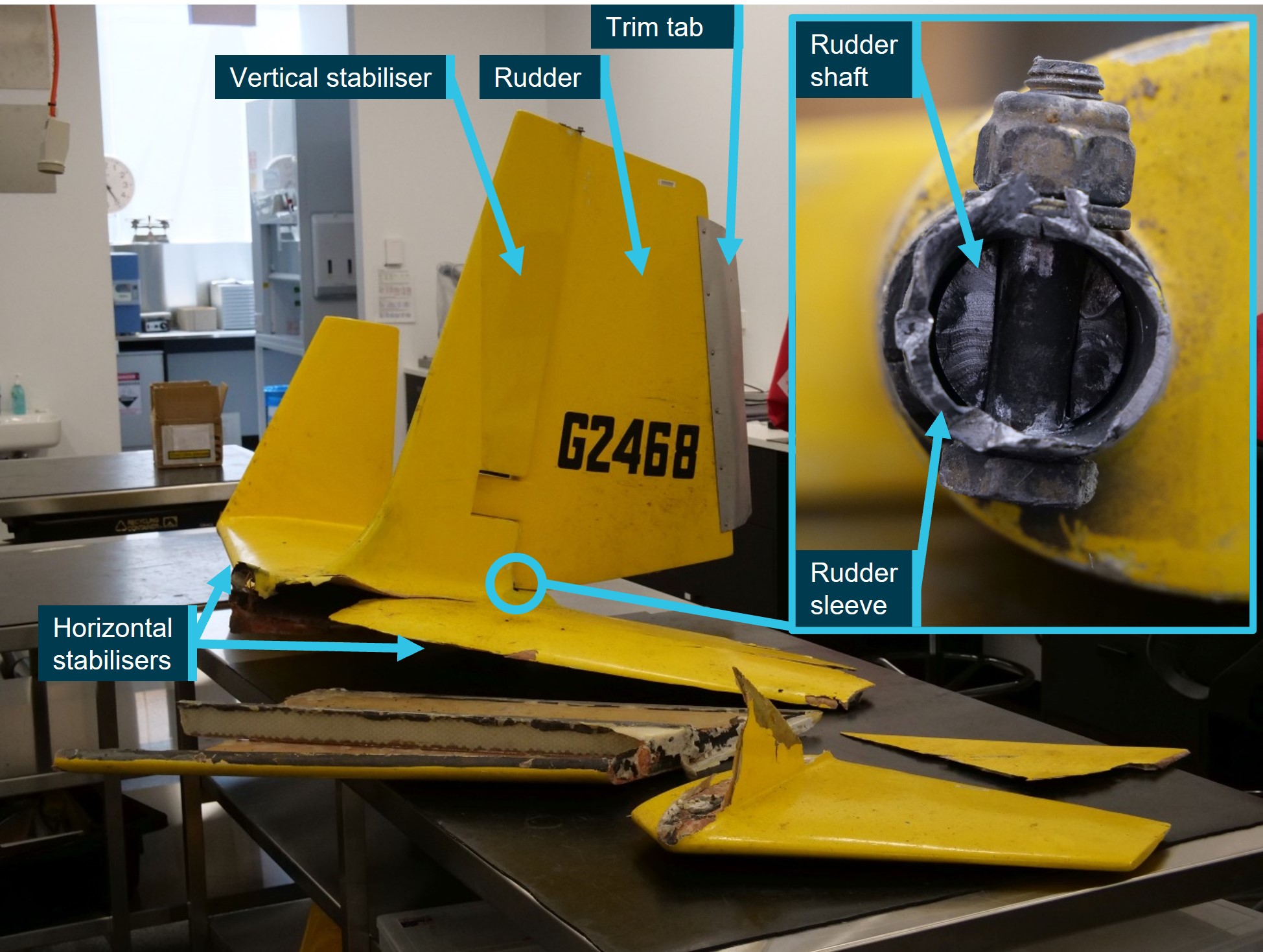 Figure&nbsp;4: G‑2468 tailplane as supplied for examination