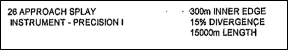 Figure&nbsp;23: Extract from OLS survey for runway 26, February 2001