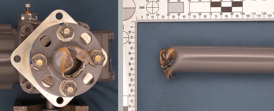 Figure&nbsp;2: Fractured tail rotor drive shaft 