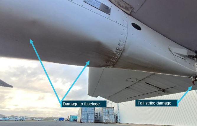 Figure&nbsp;5: Ground strike damage to VH-EWW