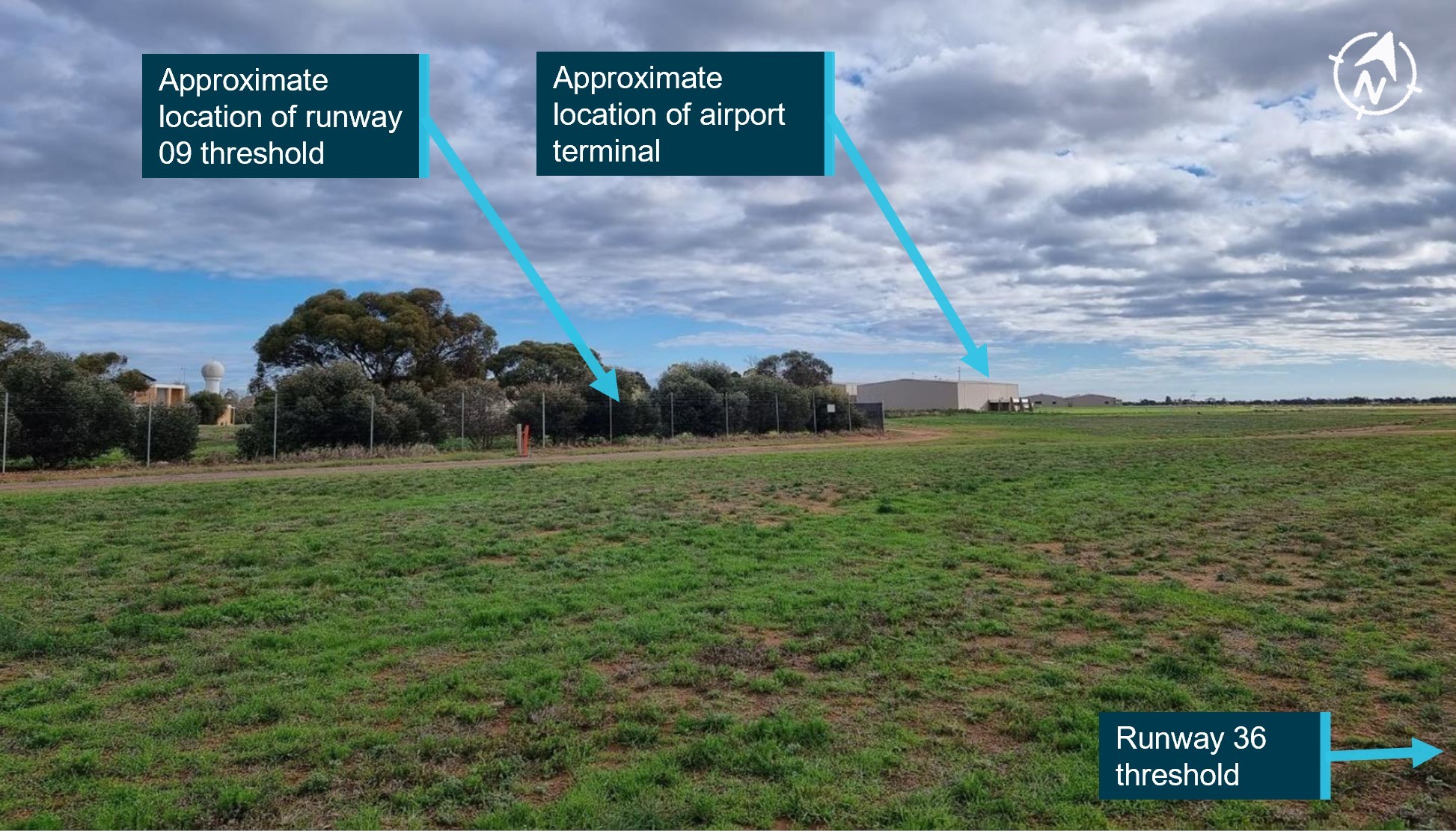 Figure&nbsp;6: View from threshold runway 36