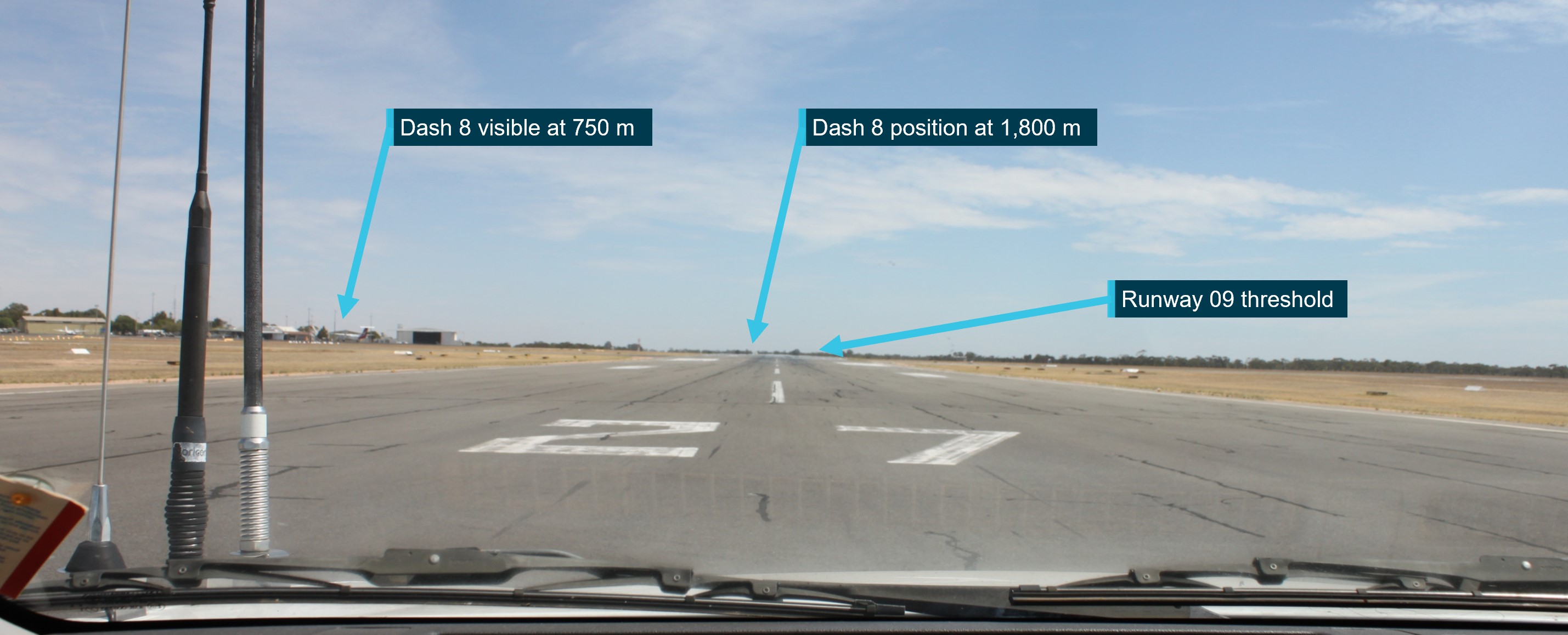 Figure&nbsp;7: View from threshold of runway 27