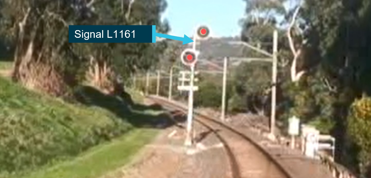Figure&nbsp;4: Signal L1161 on the approach from Ferntree Gully