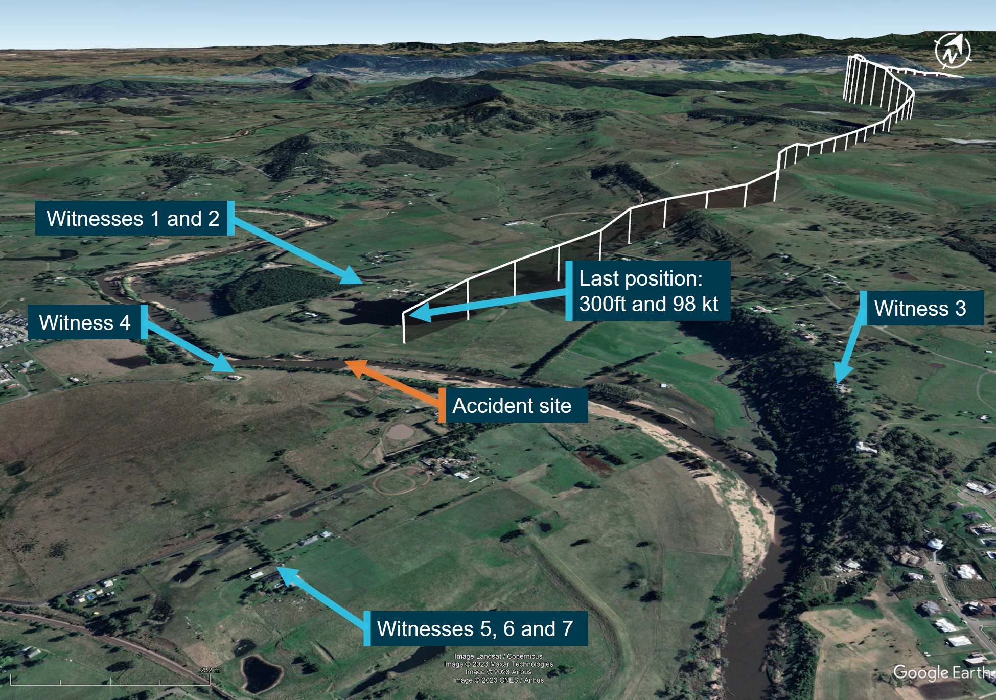 Figure&nbsp;4: VH-PHP final flight track