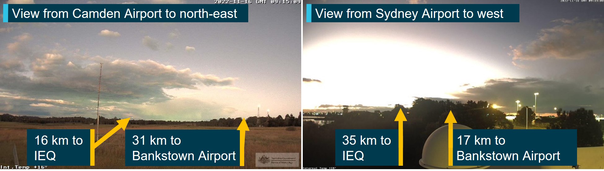 Figure&nbsp;3: Images from weather cameras at Camden and Sydney Airports