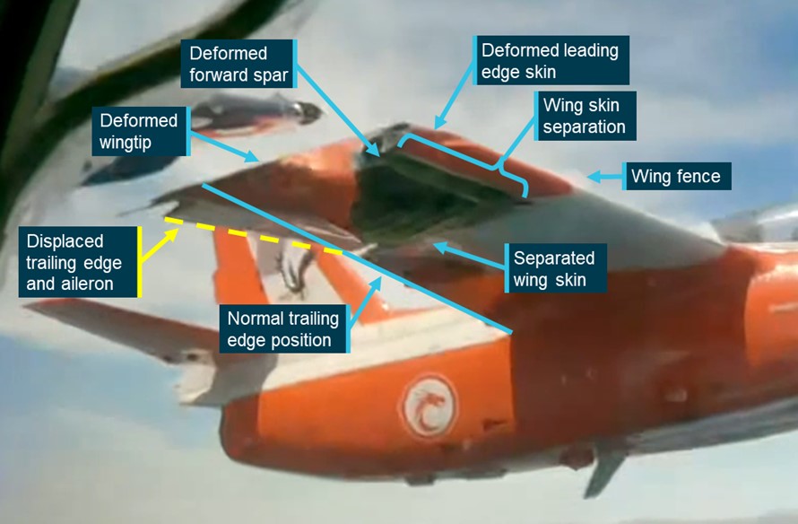 Figure&nbsp;12: Right wing of Viper 2 immediately after the collision