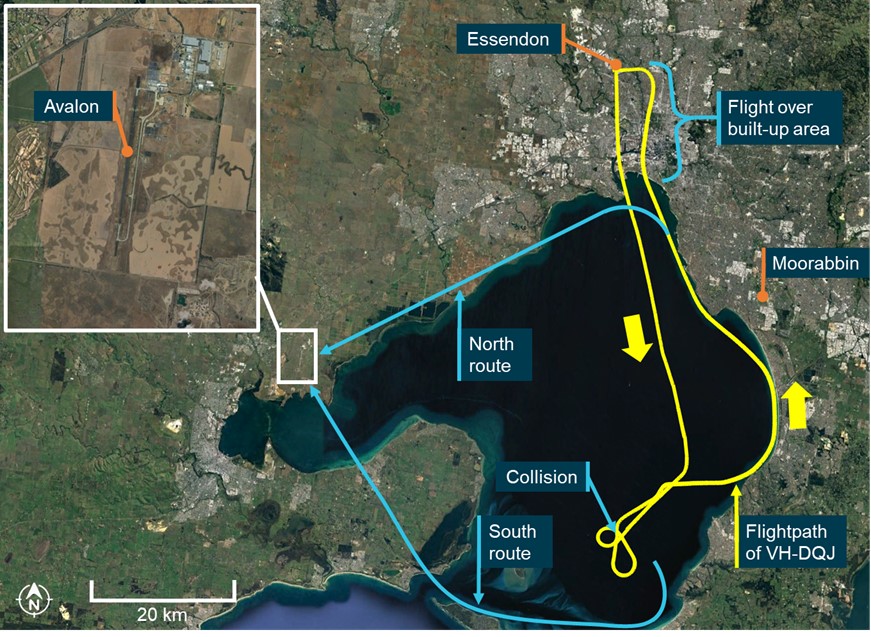 Figure&nbsp;13: Flight paths to Avalon Airport