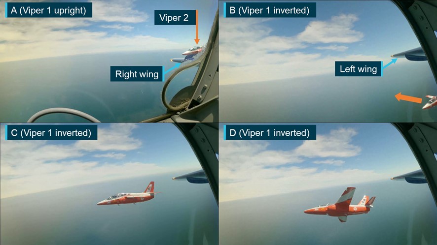 Figure&nbsp;2: Recorded images from Viper 1 of first manoeuvre
