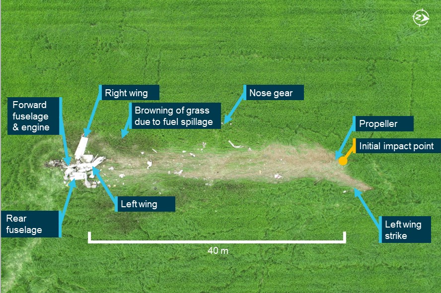 Figure&nbsp;3: Overview of VH-CPQ accident site