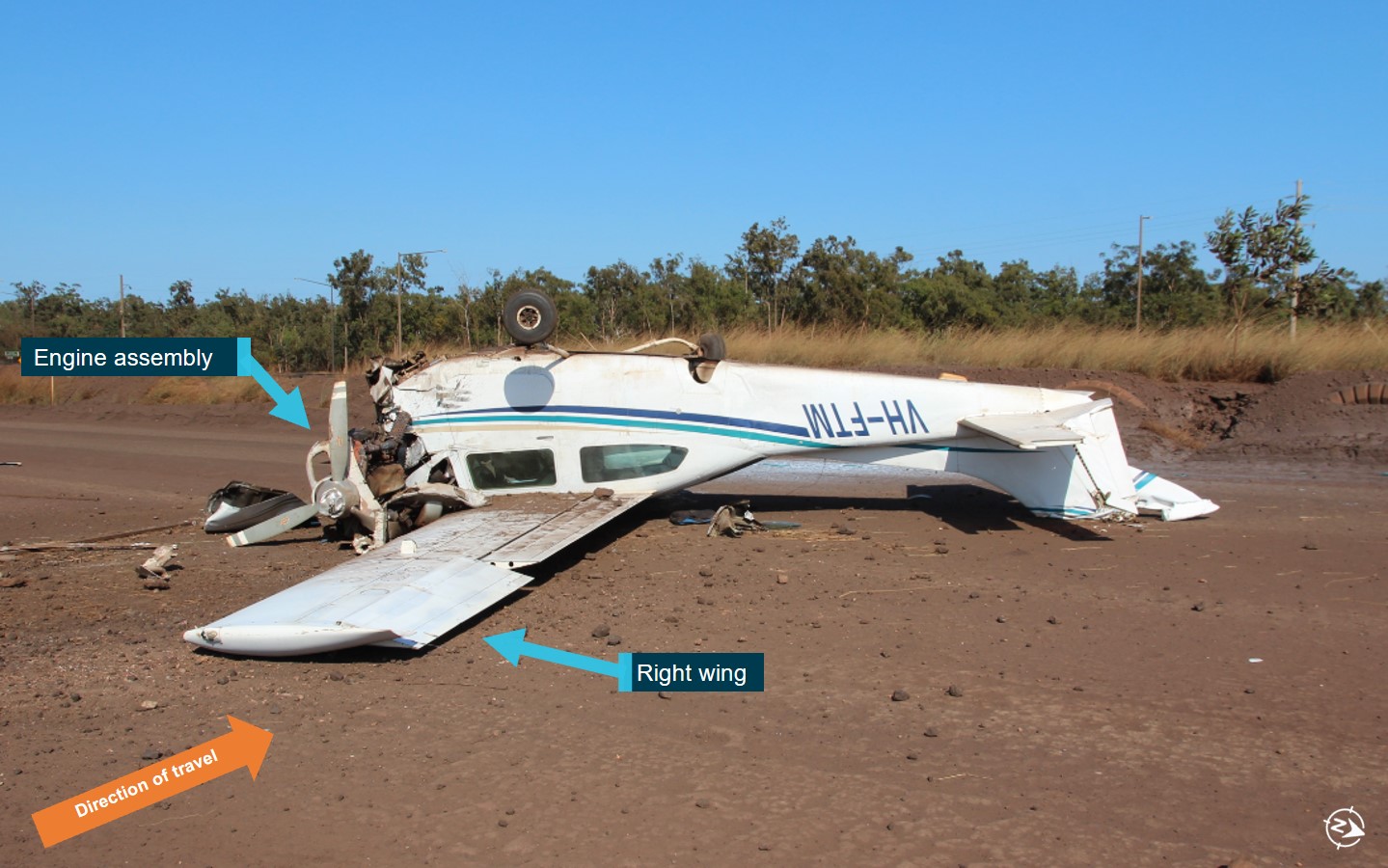 Figure&nbsp;5: Wreckage of VH-FTM