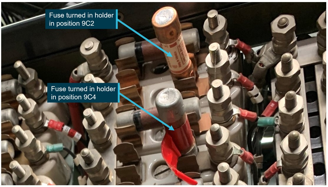 Figure 2: The probable state of fuses removed on the night of 29 November