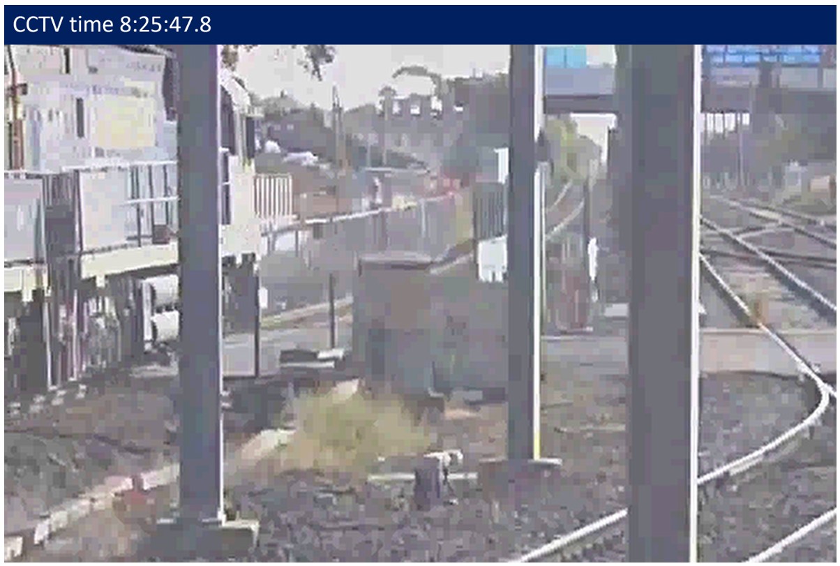 Figure 6: CCTV image showing the locomotive entering the level crossing
