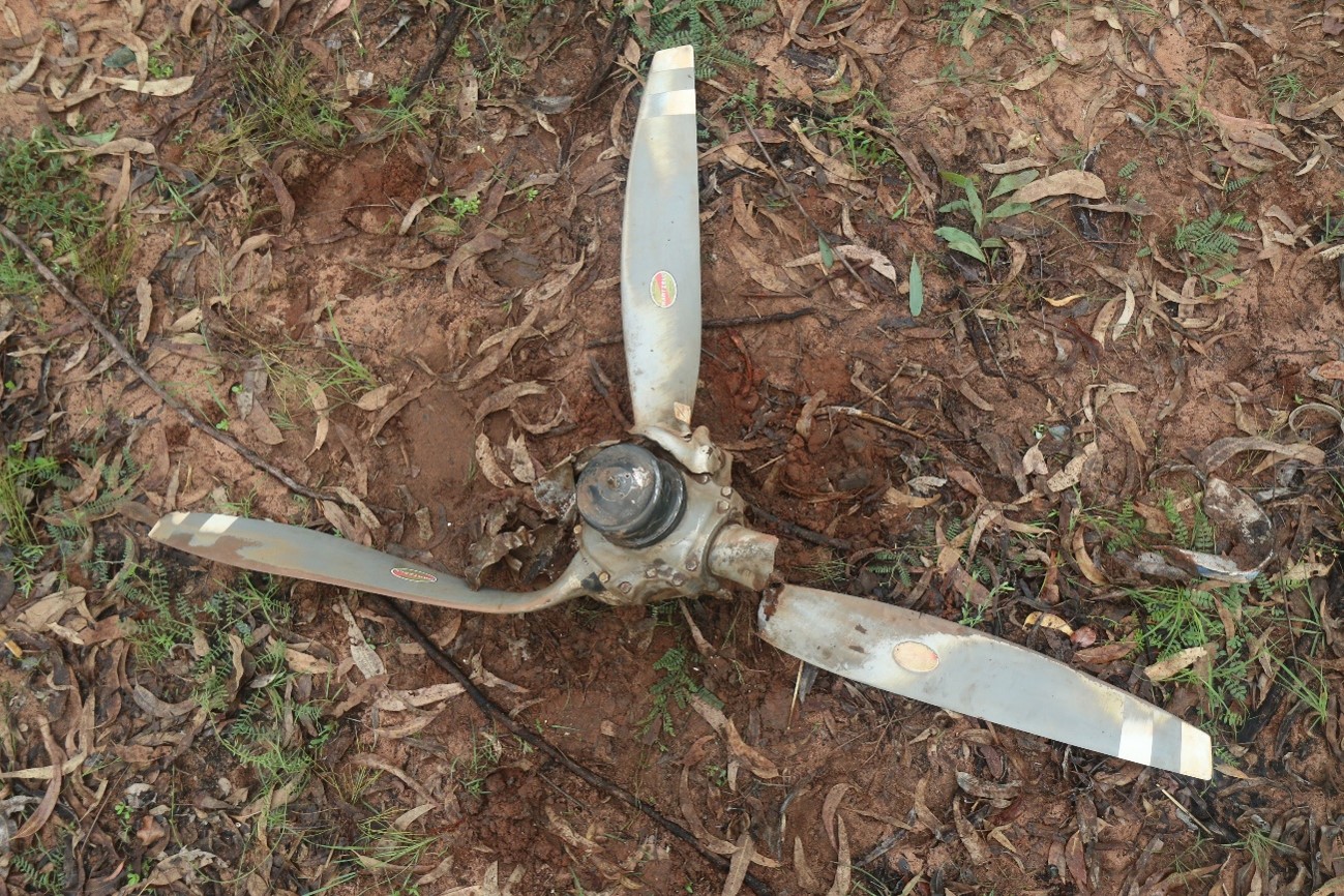 Figure&nbsp;12: Propeller assembly after removal from the ground impact site