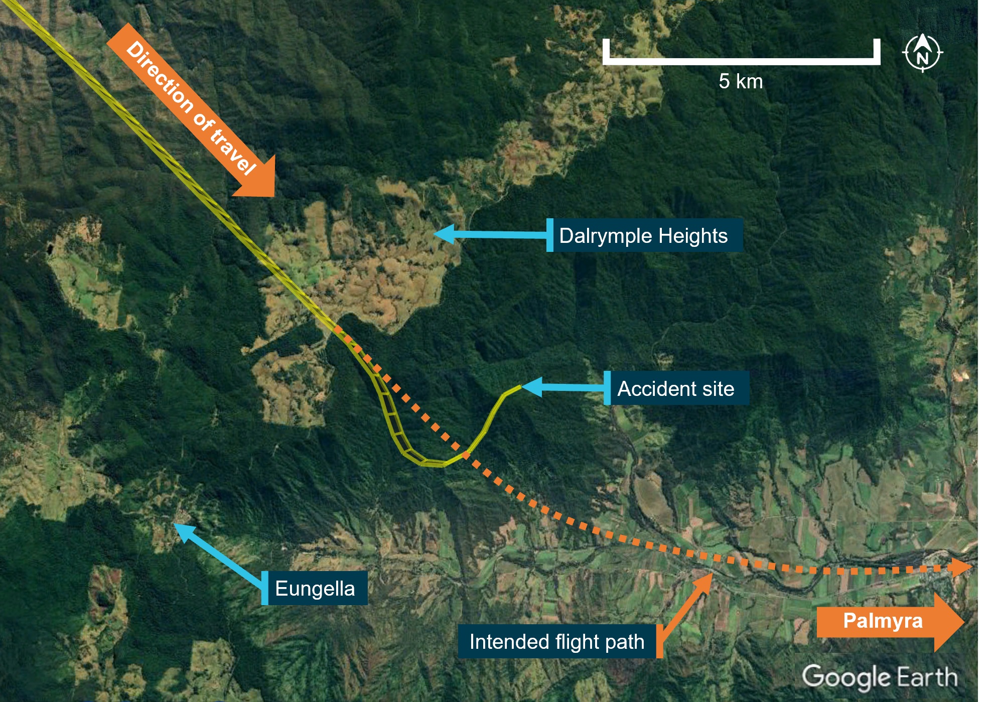 Figure&nbsp;1: VH-JTY fight path