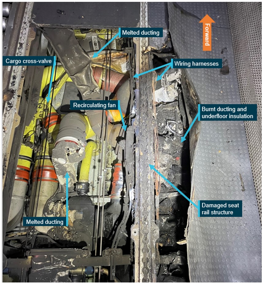 Figure&nbsp;8: Underfloor fire damage
