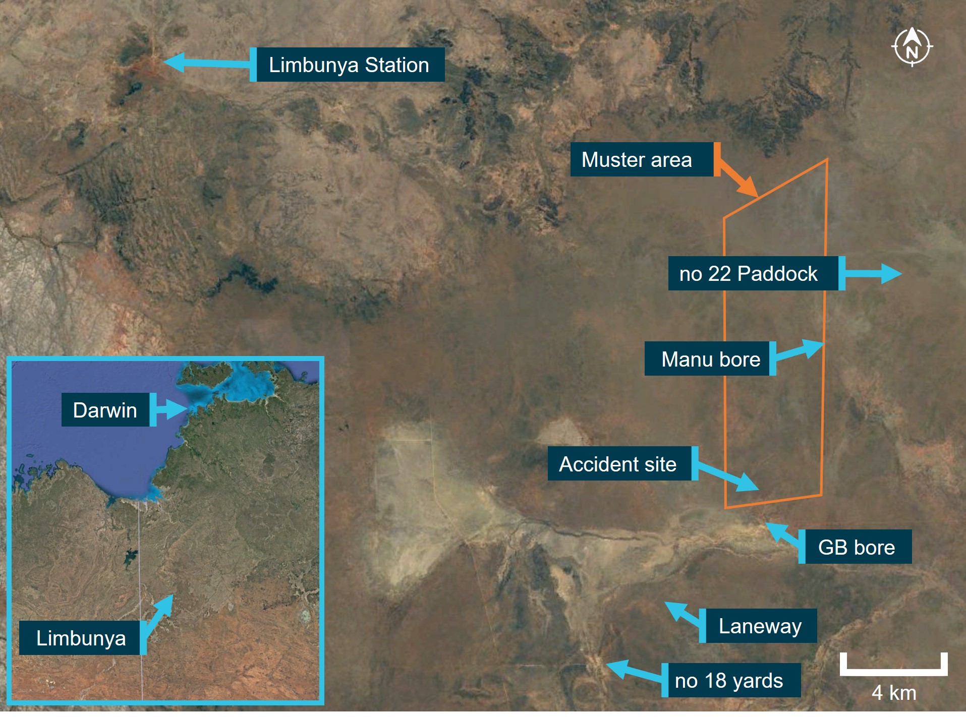 Figure&nbsp;1: Limbunya Station and operational area