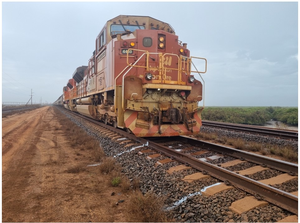 Figure&nbsp;4: Lead locomotive of train M05519B after the accident