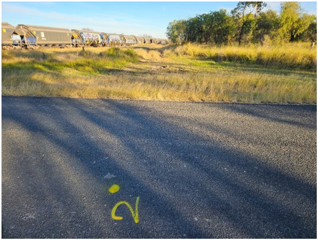 Figure&nbsp;4: View of railway line as the truck passed the vegetation