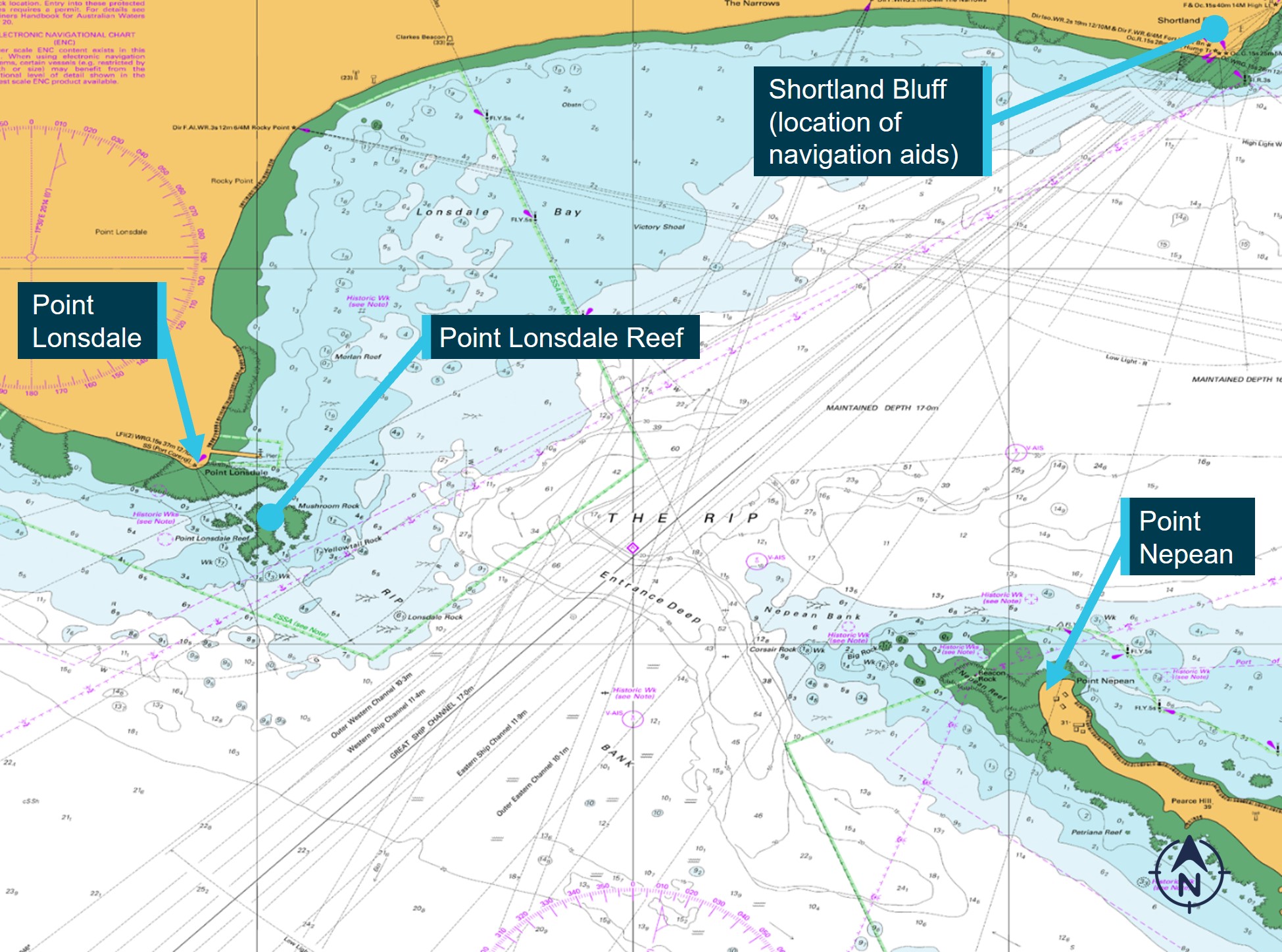 Figure&nbsp;6: The entrance to Port Phillip