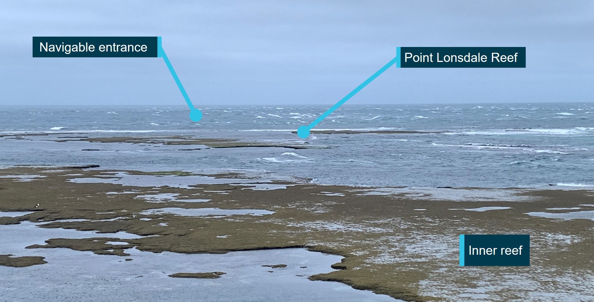 Figure 8: Point Lonsdale Reef with similar conditions to those on 5 October 2023