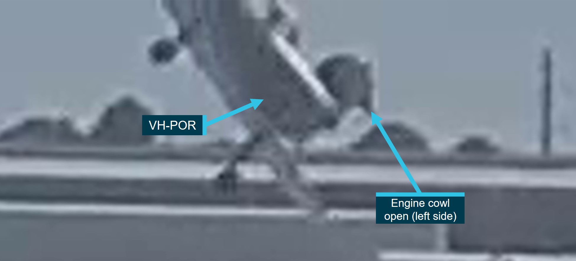 Figure&nbsp;3: VH-POR showing engine cowl open