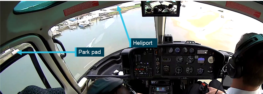 Figure&nbsp;79: Visibility of helipads in final configuration 