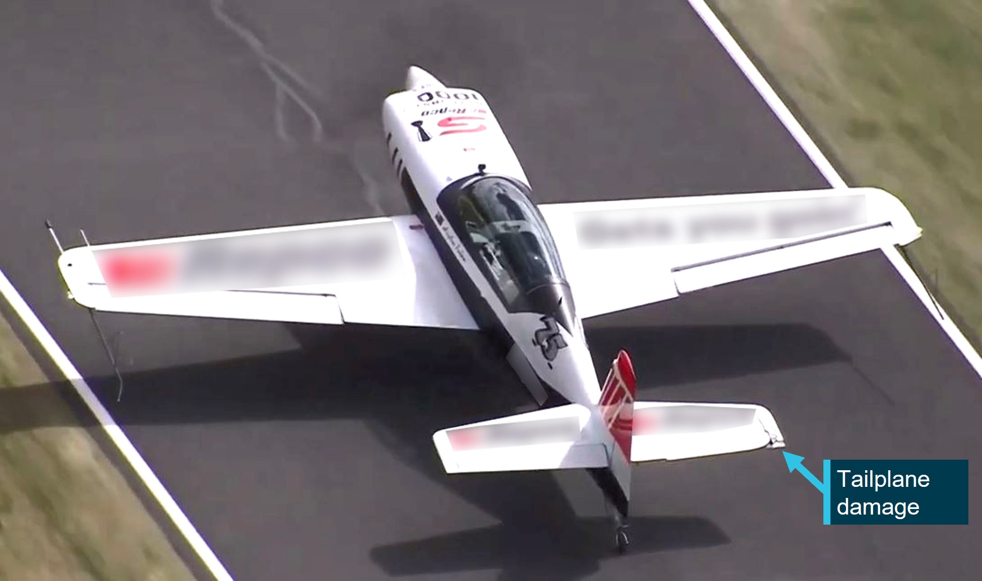 Figure&nbsp;2: Tailplane damage after collision