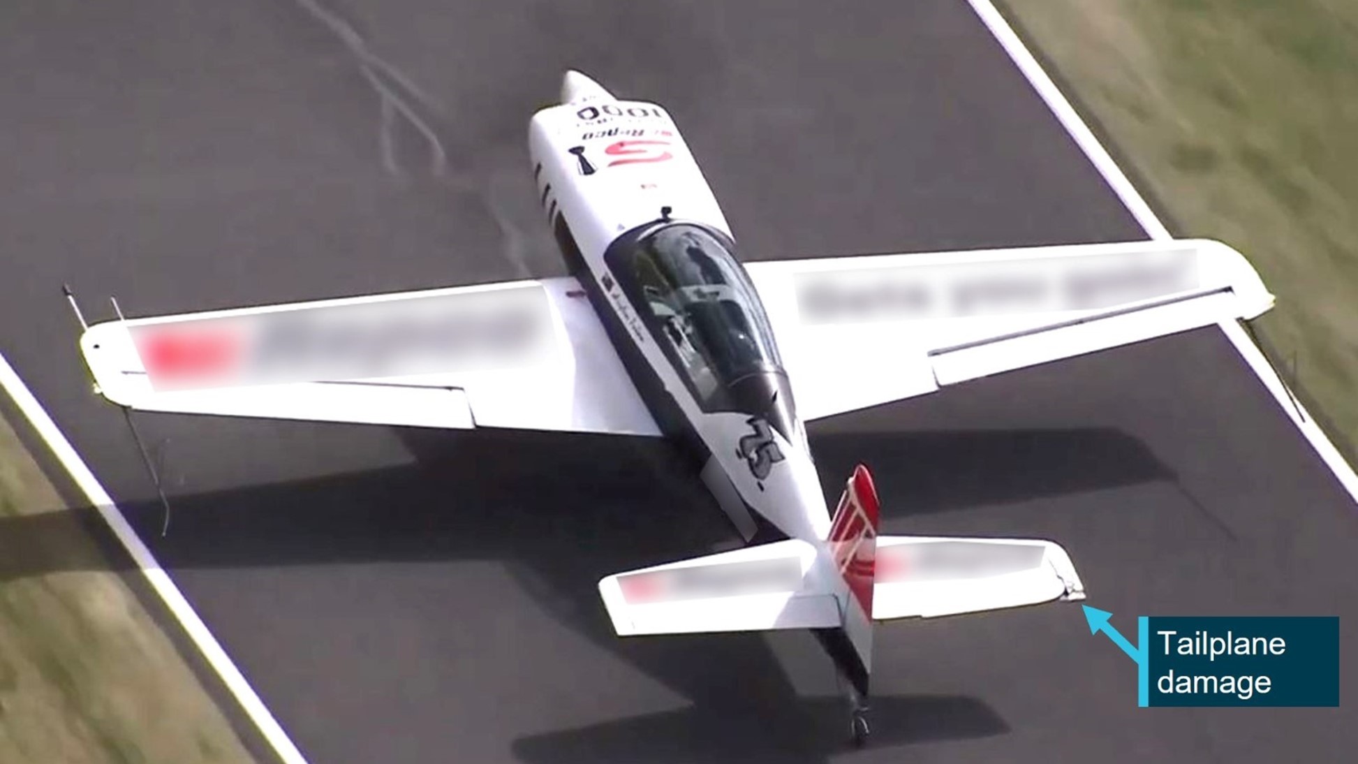 Tailplane damage after the collision