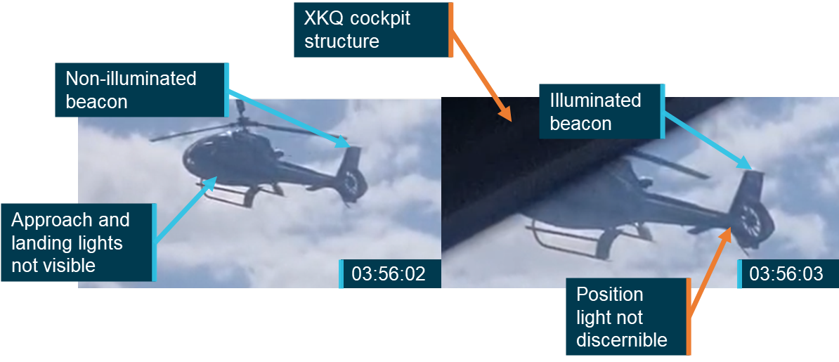 Figure&nbsp;115: Footage of XH9 on approach from passenger of XKQ
