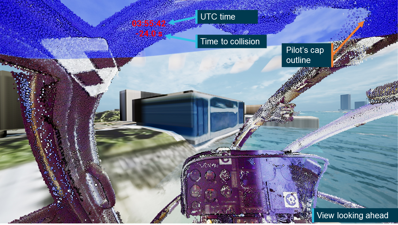 Figure&nbsp;133: Forward facing view from XKQ 24&nbsp;seconds before collision