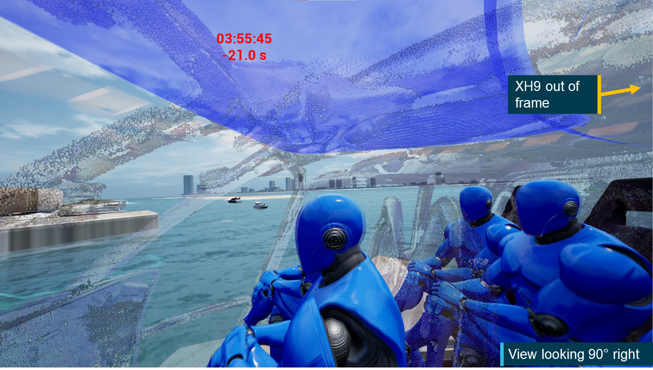 Figure&nbsp;136: Right facing view from XKQ 21&nbsp;seconds before collision
