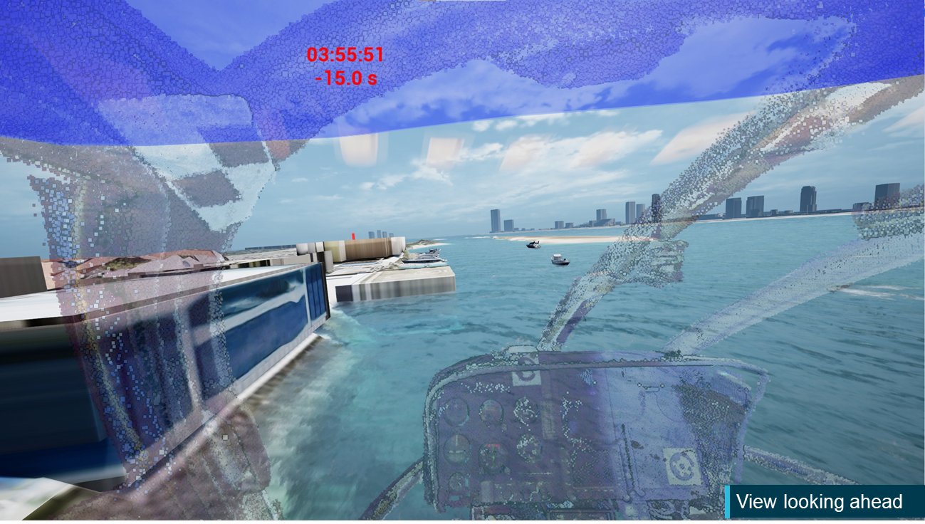 Figure&nbsp;137: Forward facing view from XKQ 15&nbsp;seconds before collision