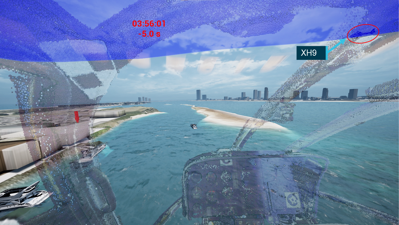 Figure&nbsp;142: View from XKQ 5&nbsp;seconds before collision