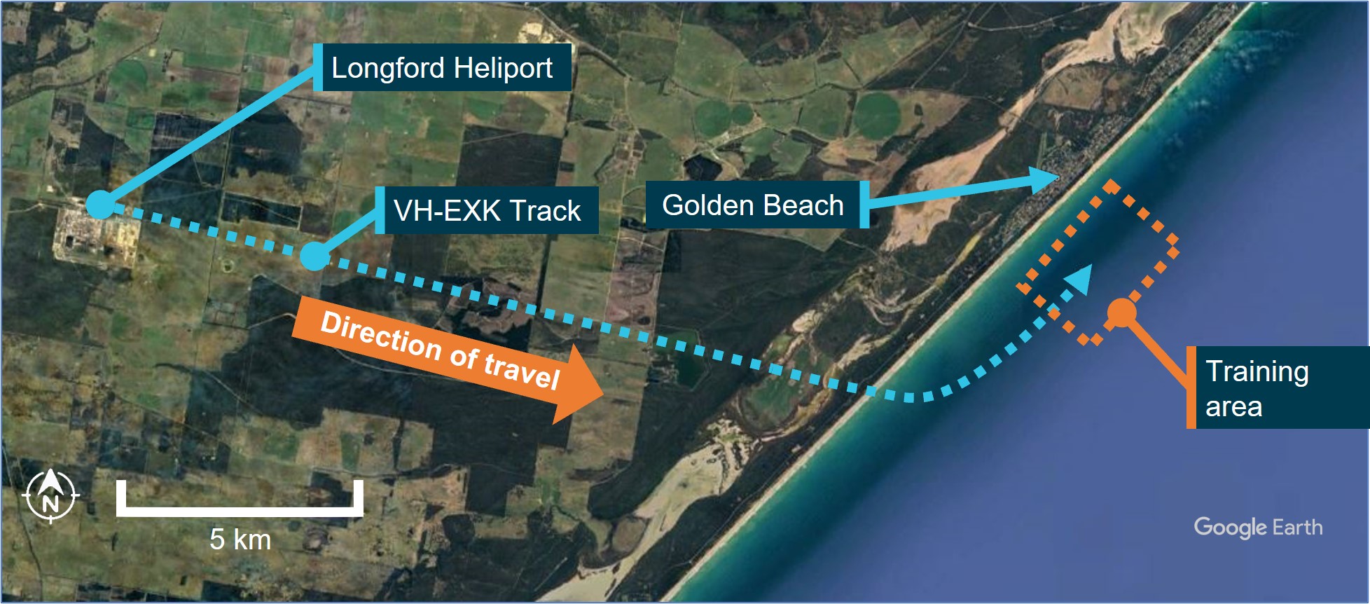 Figure&nbsp;1: EXK track and key locations