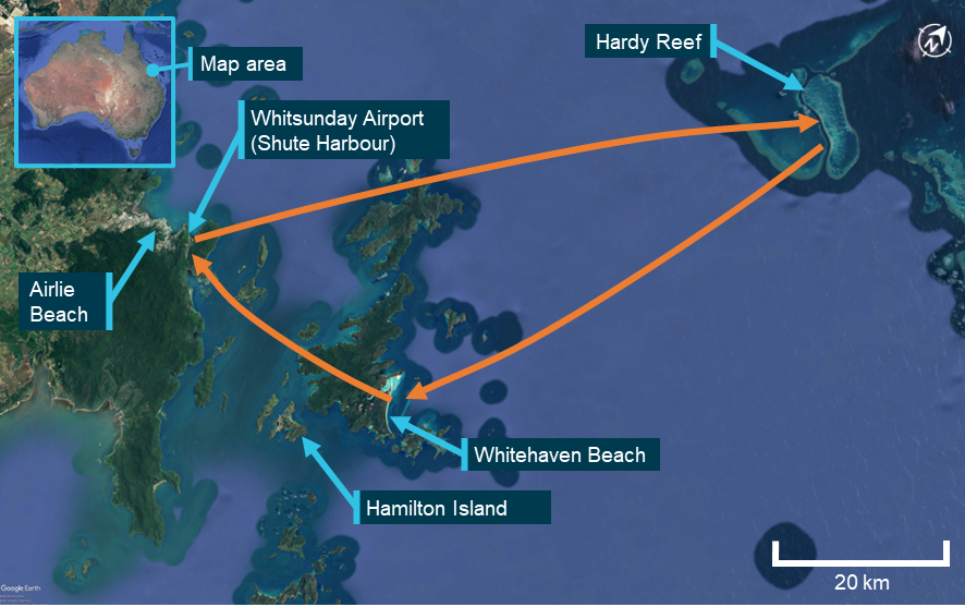 Figure&nbsp;1: Scenic flight route