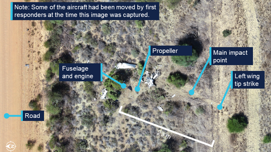 Overview of VH-WWU accident site