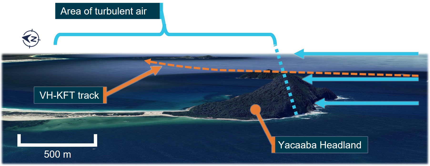 Figure 14: Turbulent areas over Yacaaba Headland