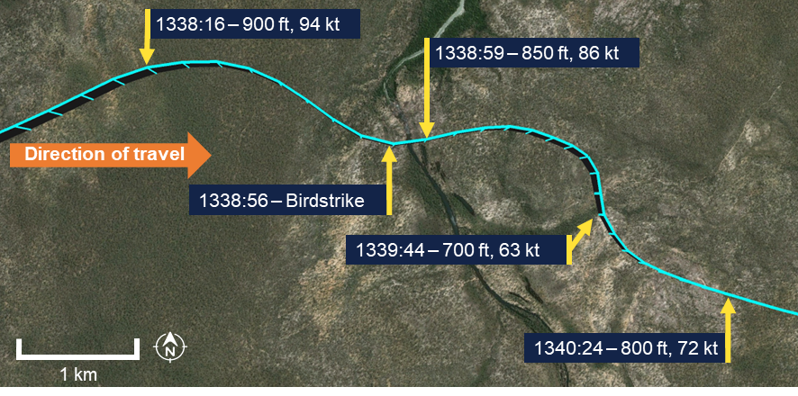 Recorded flight track