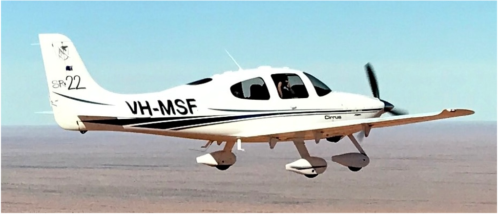 Pre accident photograph of the aircraft flying.