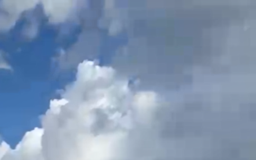 Video image taken shortly after the accident from the accident site showing the patches of cloud and blue sky viewed to the south-west.