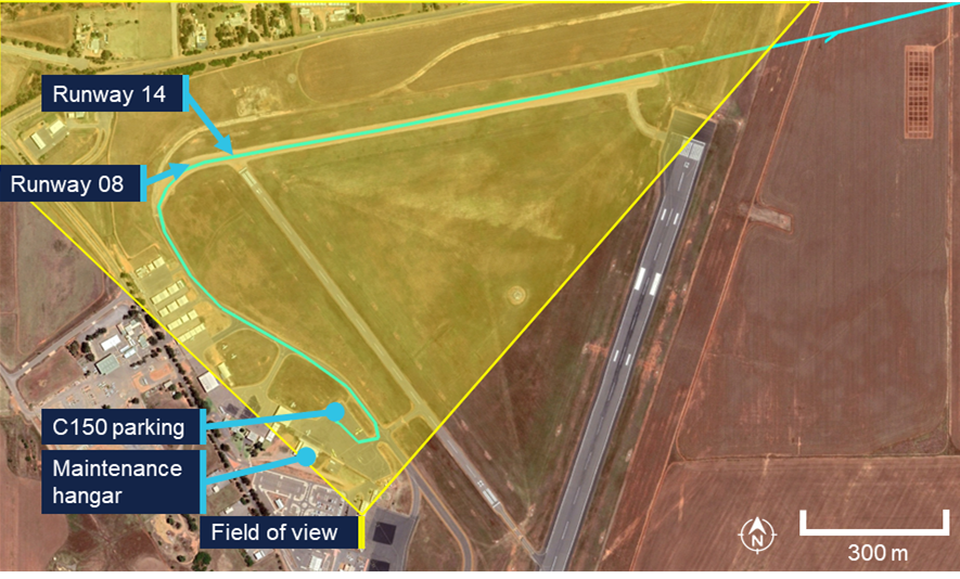 Geraldton Airport camera field of view diagram.