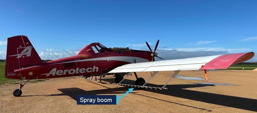 Figure 4: Exemplar AT-802 showing spray boom installation