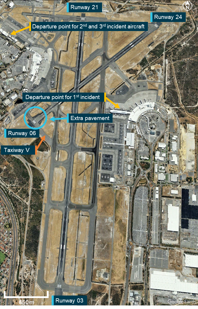 Overhead image of Perth Airport runways